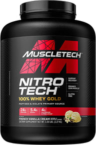 Muscletech Nitro Tech Whey Gold Protein Powder French Vanilla Creme 5 Lb